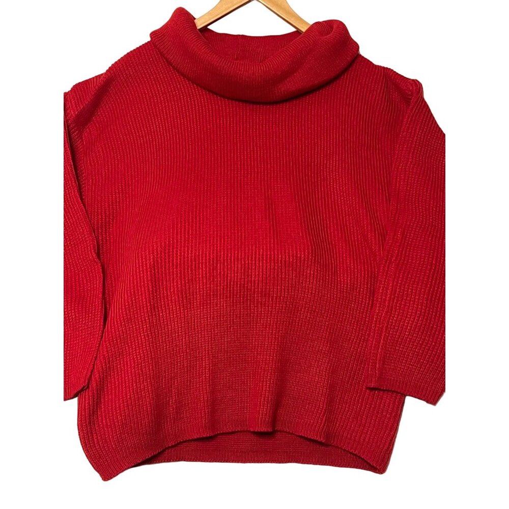 Vintage Red Turtleneck Sweater XL By Michael Carrie Long Sleeve Acrylic